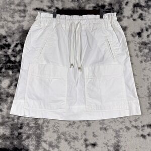 Anthropologie Skirt Womens Size 14‎ White Drawstring Mini Pockets Cargo